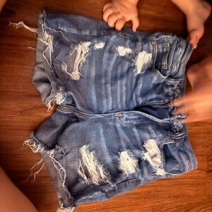 american eagle Distressed Blue Denim Women Shorts